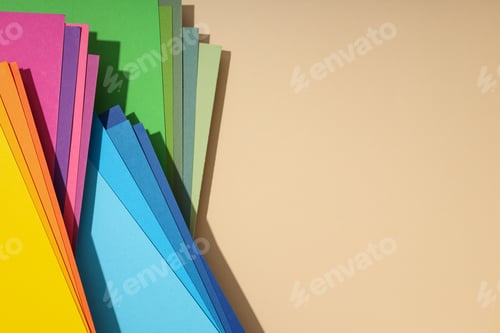 Preview: Mockup, abstraction, colorful colored paper, top view