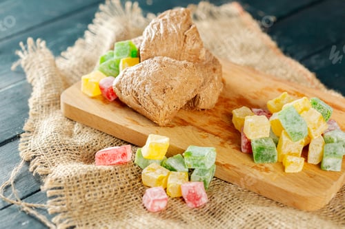Preview: traditional eastern desserts on wooden background