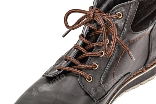 Preview: Close Up of Stylish Black Leather Boot