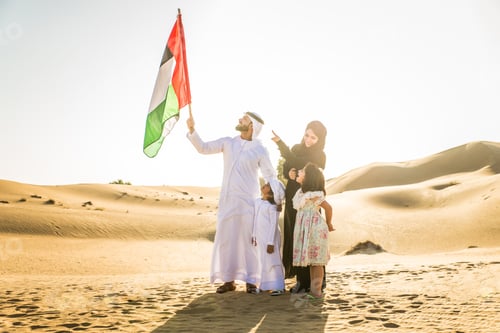 Preview: Arabian family in the desert