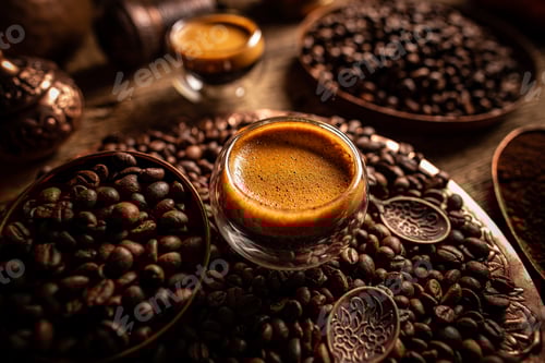 Preview: Espresso shot and coffee beans