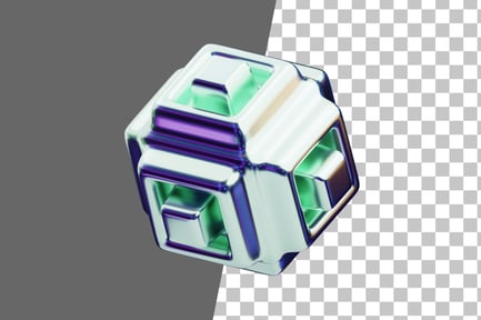 Preview: Chromatic Abstract Shimmering Spiral Form 3D Icon