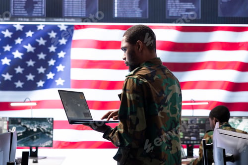 Preview: US officer oversees national security operations from high tech control room