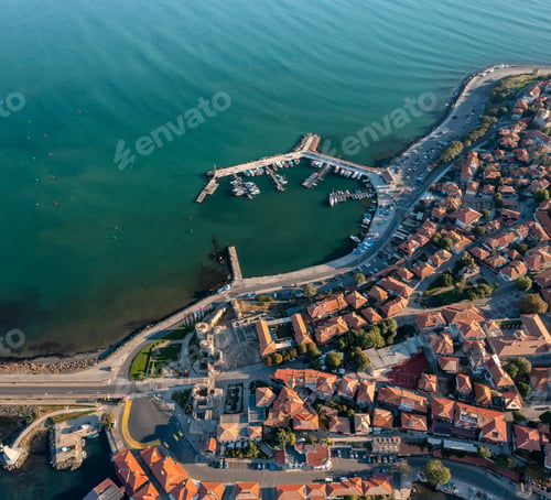 Preview: Top view of Nessebar old town at the Black Sea coast in Bulgaria