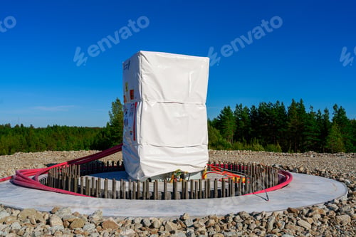 Preview: Installing First Heavy Components on Concrete Foundation for Future Wind Turbine