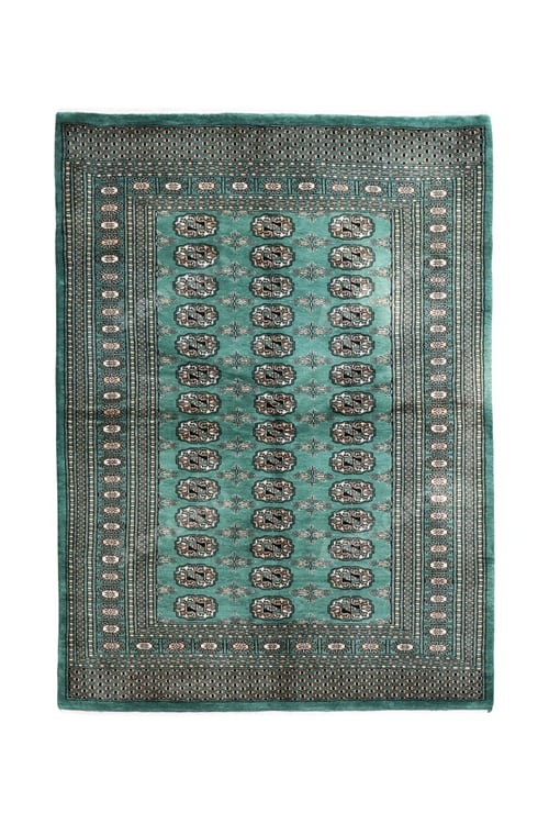 Preview: Detailed teal area rug with patterned design