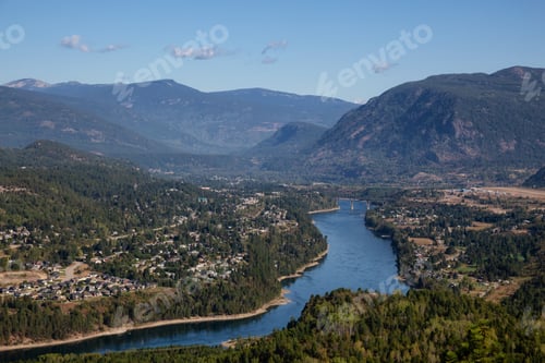 Preview: Aerial View of a small town, Castlegar, during a sunny summer day