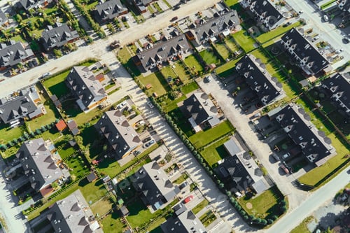 Preview: Aerial View of modern residential district in Europe city