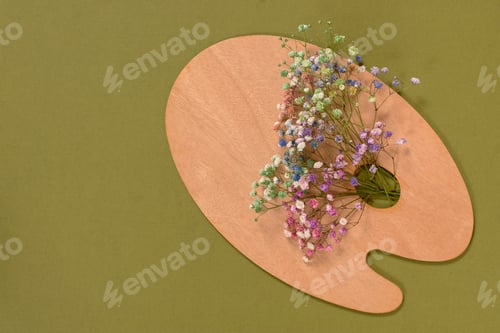 Preview: Flower composition green background.