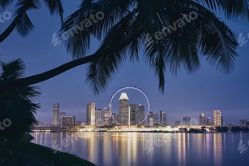 Preview: Singapore skyline at dusk
