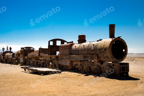 Preview: Train cemetery, Uyuni, Bolivia. The abandoned train cemetery in Bolivia, Uyuni