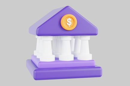 Preview: Purple cartoon bank building asset