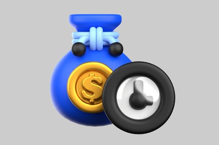 Preview: Money bag with clock