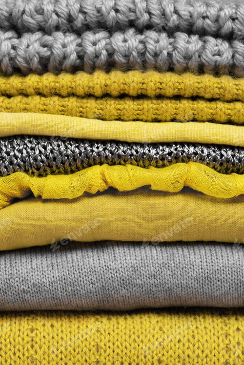 Preview: Set of trendy yellow clothes, illuminating color, color of the 2021