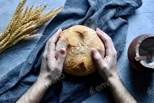 Preview: Person holding a fresh baked bread