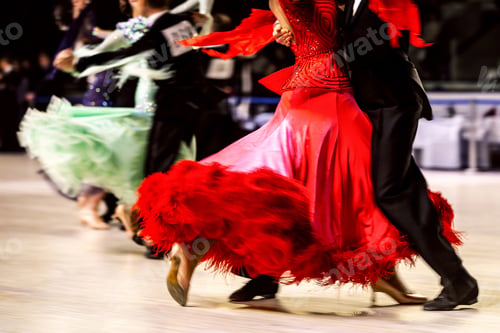 Preview: dance couple dancing waltz in competitive ballroom dancesport