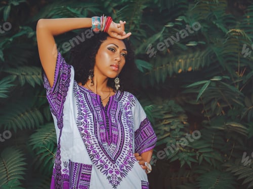 Preview: Portrait of young beautiful Afro American woman