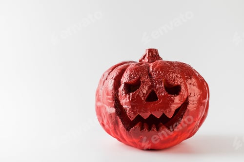 Preview: Jack Lantern Halloween red on a white background. Happy Halloween.