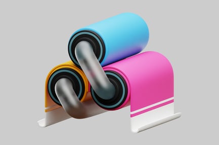 Drei zylindrische Objekte mit sich kreuzenden Rohren.