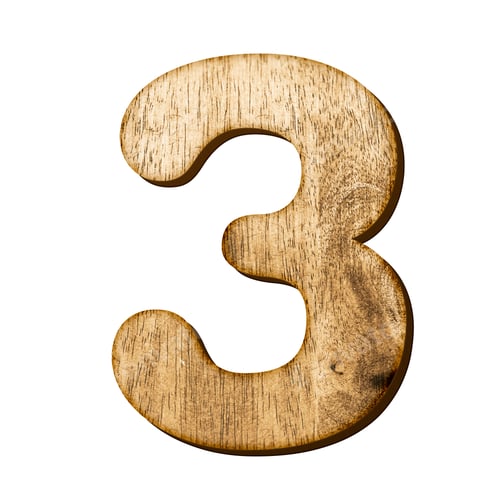 Preview: 3 Number made from wood