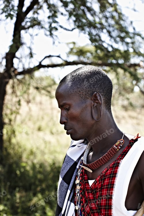 Preview: Maasai man standing outdoors