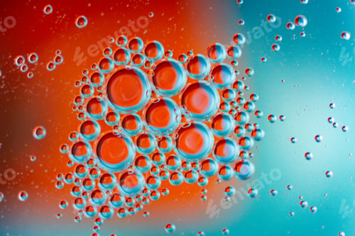 Preview: Abstract blue and red water bubbles