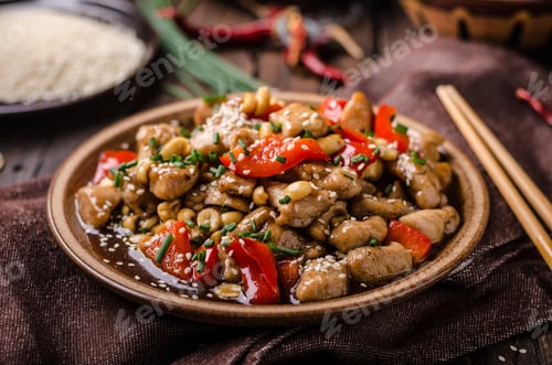 Preview: Homemade kung pao chicken stir fry food