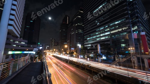 Preview: Car traffic in night Bangkok, Thailand