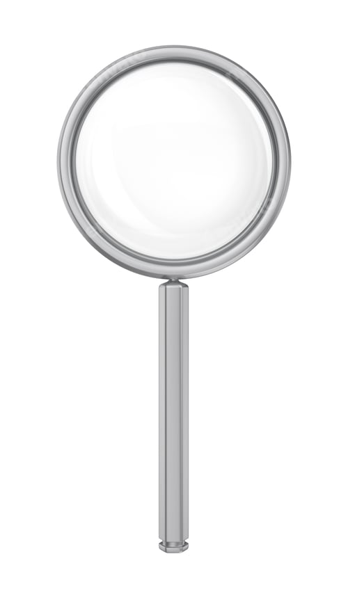 Preview: Front view of metal magnifying glass