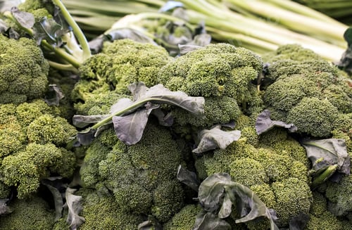 Preview: Pile of green broccoli at the farmers market