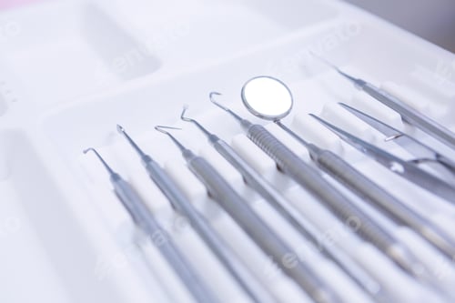 Preview: High angle view of dental equipments