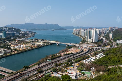 Preview: Sha Tin, Hong Kong 10 April 2021: Top view of Hong Kong residential district