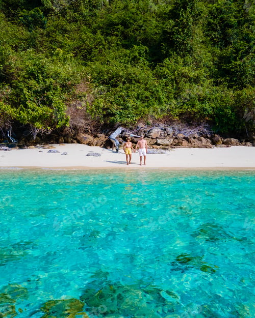 Preview: drone view at the beach of Koh Kradan island in Thailand
