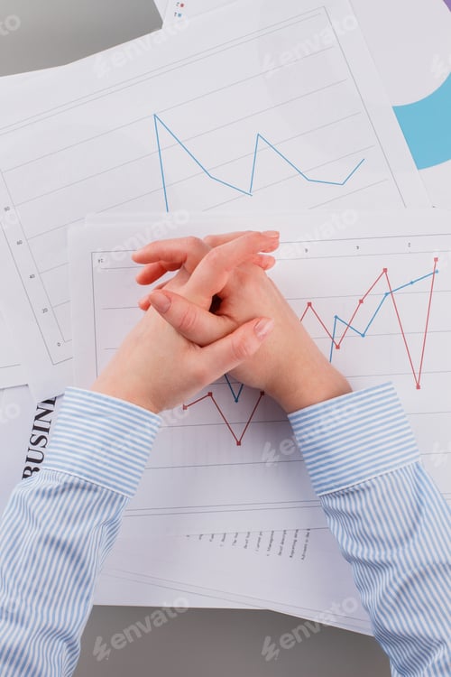 Preview: Business woman analysing data the charts and graphs.