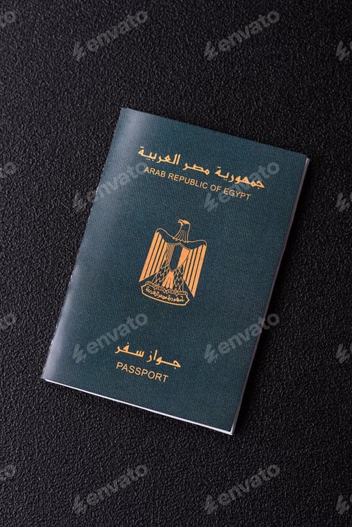 Preview: Egyptian passport for travelling, flying and doing business. Egypt document, id