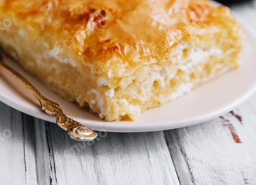 Preview: Cottage cheese casserole on white plate