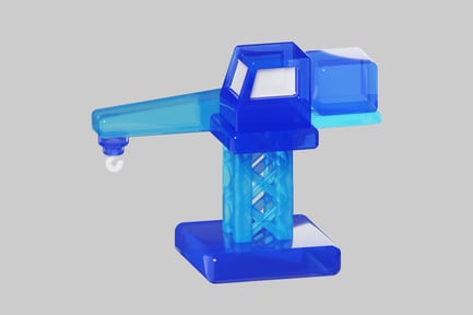 Preview: Blue toy construction crane