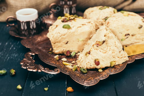 Preview: traditional eastern desserts on wooden background