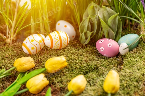 Preview: Easter greeting card composition