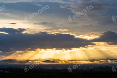 Preview: colorful dramatic sky with cloud at sunset