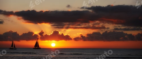 Preview: A photo of a sail boat in sunset