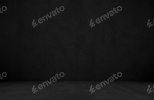 Preview: Empty dark black concrete studio room for displaying product background.
