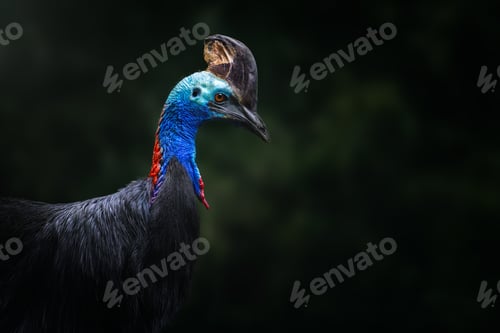 Preview: Beautiful Southern Cassowary portrait (Casuarius casuarius)