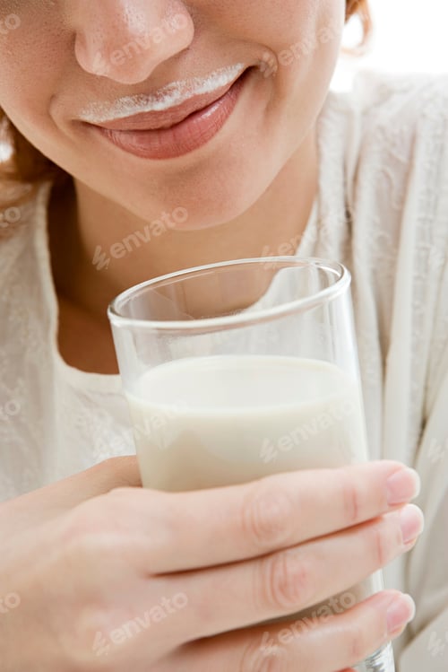 Preview: Woman with a milk moustache