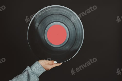 Preview: Vinyl record. Music passion. Listening to music from analog record. Playing music. DJ. Vintage retro