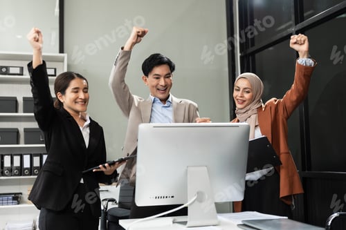 Preview: Happy to be successful partnership teamwork success concept.