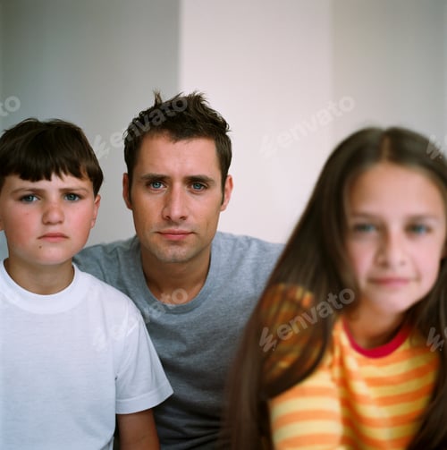 Preview: Portrait of father with children