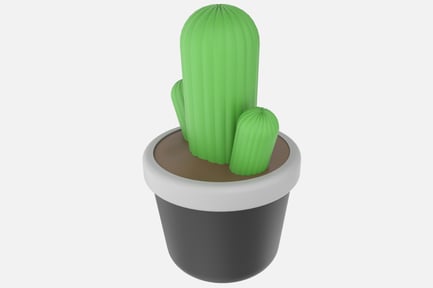 Vista previa: Ilustración 3D de maceta de cactus