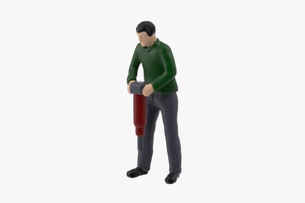 Preview: Miniature Construction Worker with Jackhammer