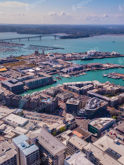 Preview: Auckland city harbor aerial view